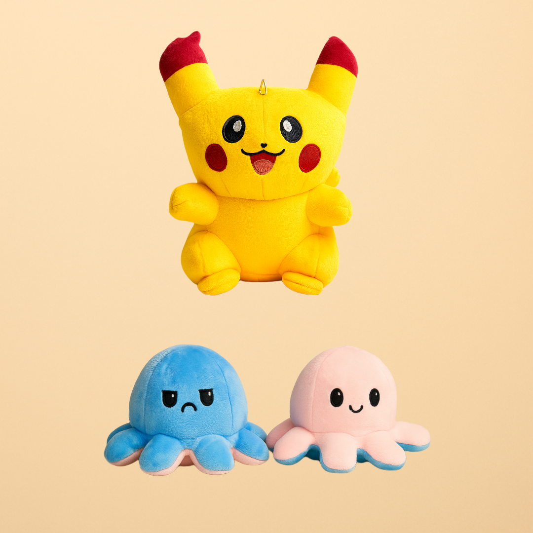 Cute Duo Pack (Pikachu + Reversible Octopus)